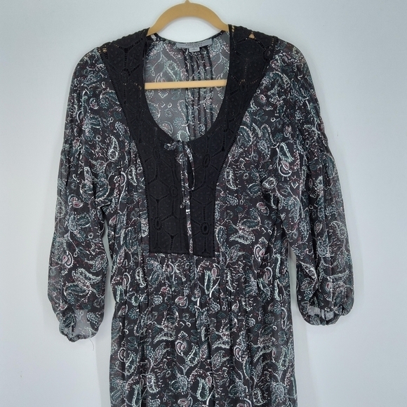 RUFF HEWN GREY. PAISLEY MAXI DRESS L - Picture 1 of 10